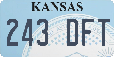 KS license plate 243DFT