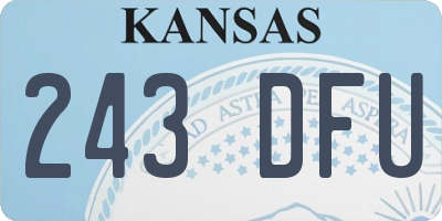 KS license plate 243DFU