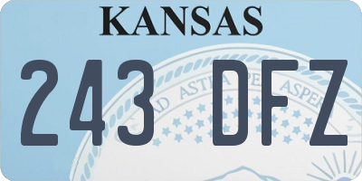 KS license plate 243DFZ