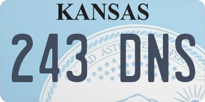 KS license plate 243DNS