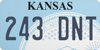KS license plate 243DNT