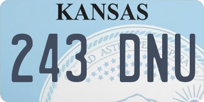 KS license plate 243DNU