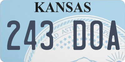 KS license plate 243DOA