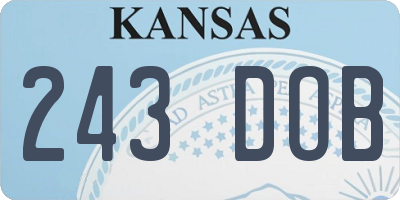 KS license plate 243DOB