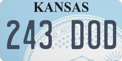 KS license plate 243DOD