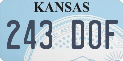 KS license plate 243DOF