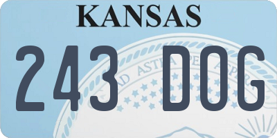 KS license plate 243DOG