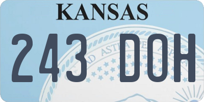 KS license plate 243DOH