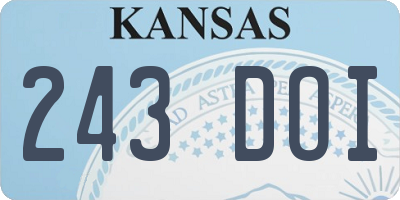 KS license plate 243DOI
