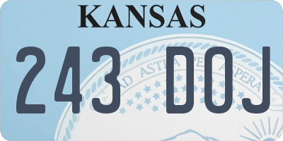 KS license plate 243DOJ