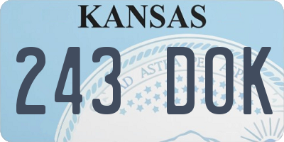 KS license plate 243DOK