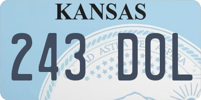 KS license plate 243DOL