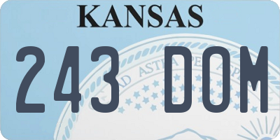 KS license plate 243DOM