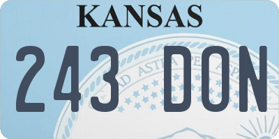 KS license plate 243DON