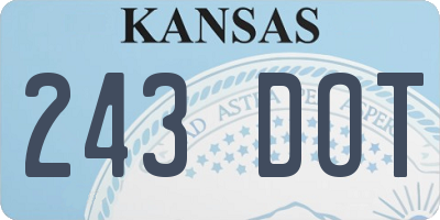 KS license plate 243DOT