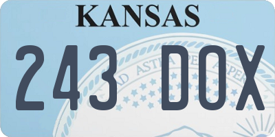 KS license plate 243DOX