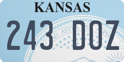KS license plate 243DOZ