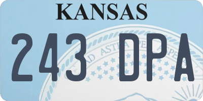 KS license plate 243DPA