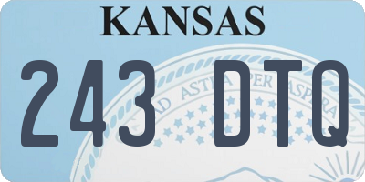 KS license plate 243DTQ