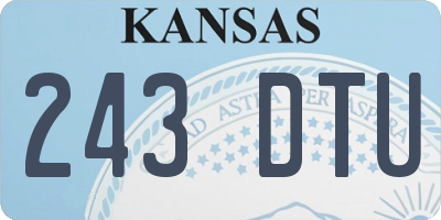 KS license plate 243DTU