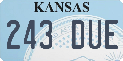 KS license plate 243DUE