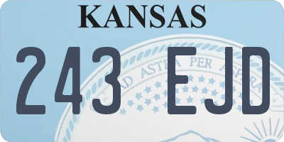 KS license plate 243EJD