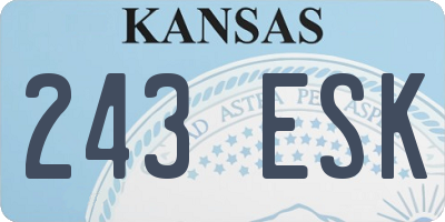 KS license plate 243ESK