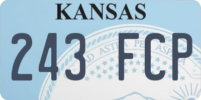 KS license plate 243FCP