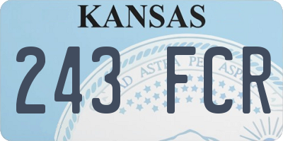 KS license plate 243FCR