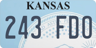 KS license plate 243FDO