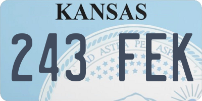 KS license plate 243FEK