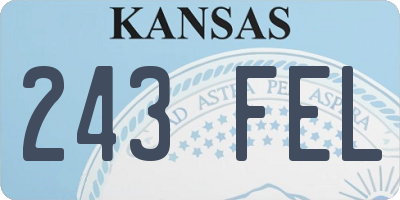 KS license plate 243FEL