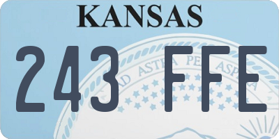 KS license plate 243FFE