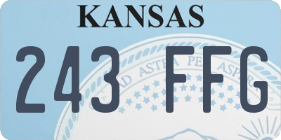 KS license plate 243FFG