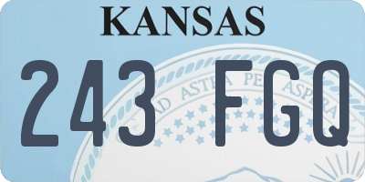 KS license plate 243FGQ