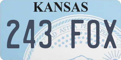 KS license plate 243FOX