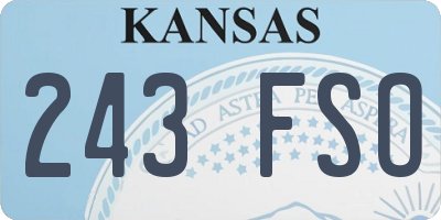 KS license plate 243FSO