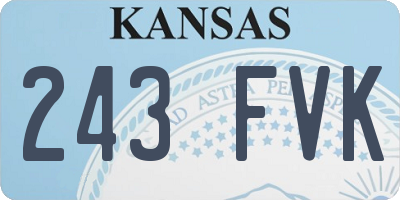 KS license plate 243FVK