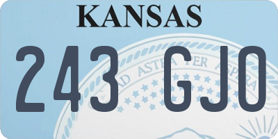KS license plate 243GJO