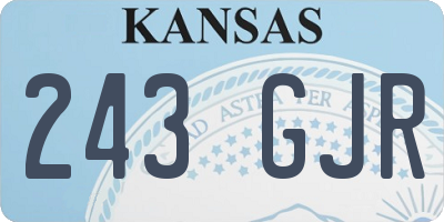 KS license plate 243GJR