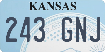 KS license plate 243GNJ