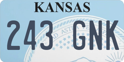 KS license plate 243GNK