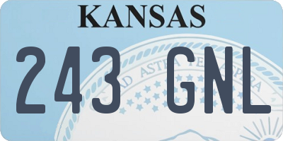 KS license plate 243GNL