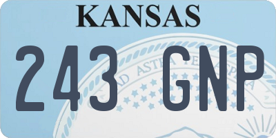 KS license plate 243GNP
