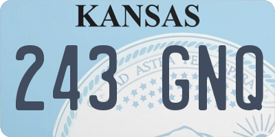 KS license plate 243GNQ