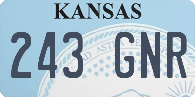 KS license plate 243GNR
