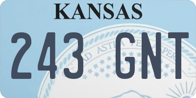 KS license plate 243GNT