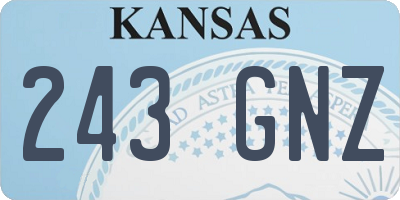 KS license plate 243GNZ