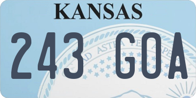 KS license plate 243GOA