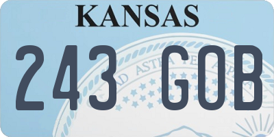 KS license plate 243GOB